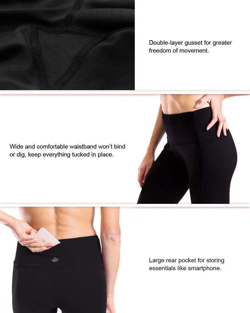 Yogipace Women's 34" High Waisted Goddess Extra Long Yoga Over The Heel Leggings,Black,Size M - Image 3